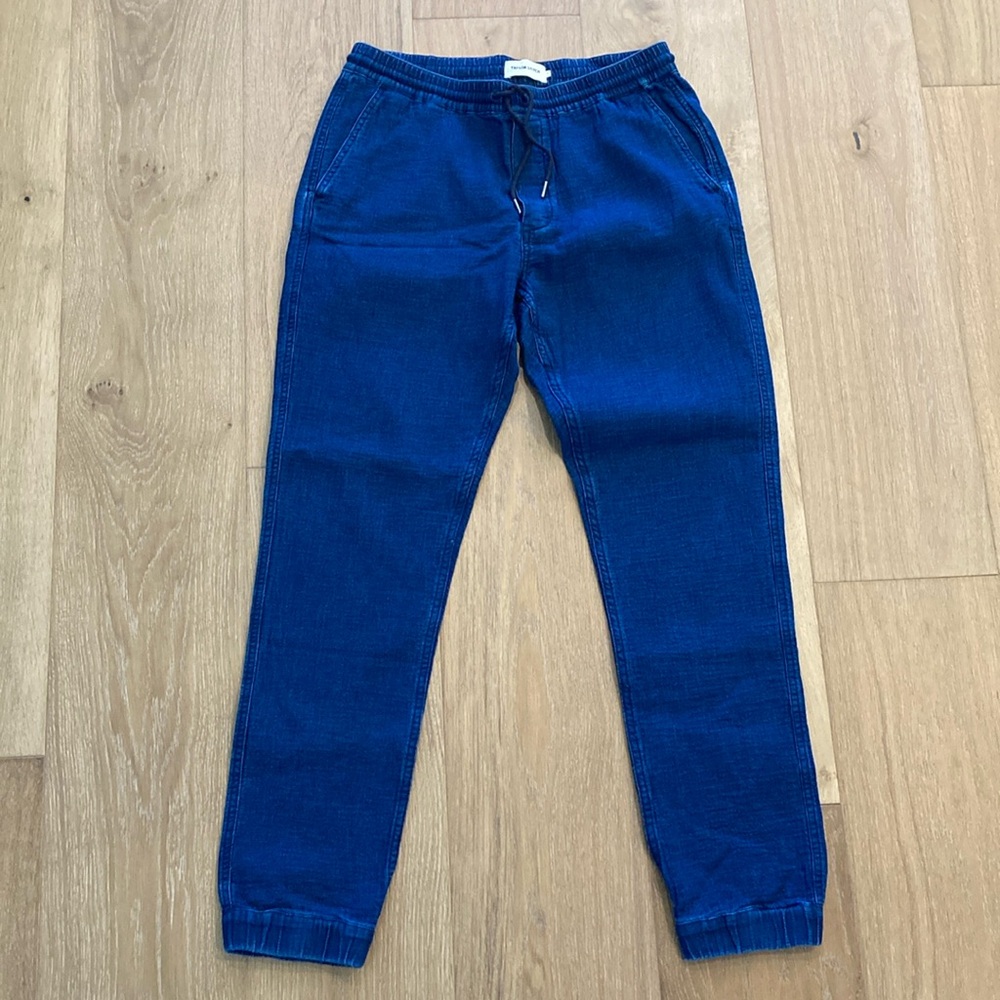 Taylor Stich indigo joggers, size Small.